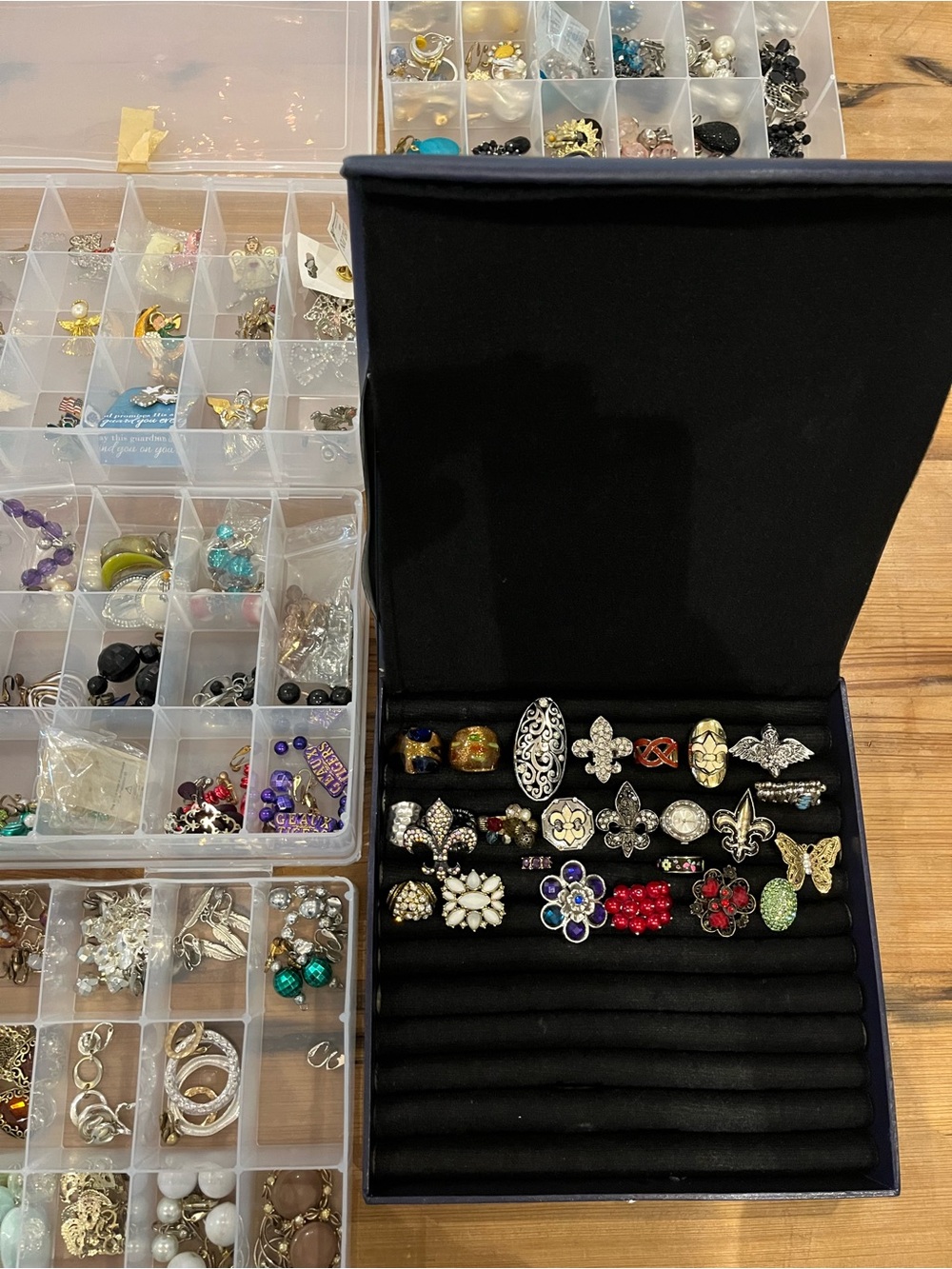 Mystery vintage jewelry bag containing seven of the pictured pieces.